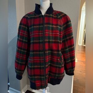 Vintage Plaid Jacket - Red and Green